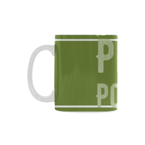 Plant Powered Vegan Vintage Grunge Think Green White Mug(11OZ)