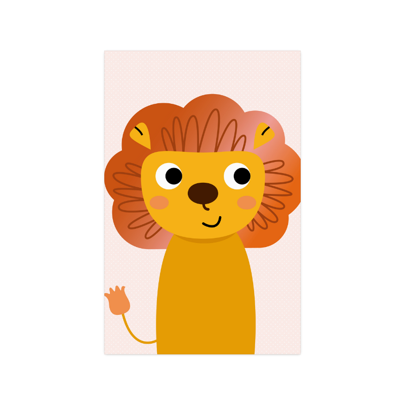 Beautiful cartoon Lion Poster for Kids Rooms Poster 11"x17"