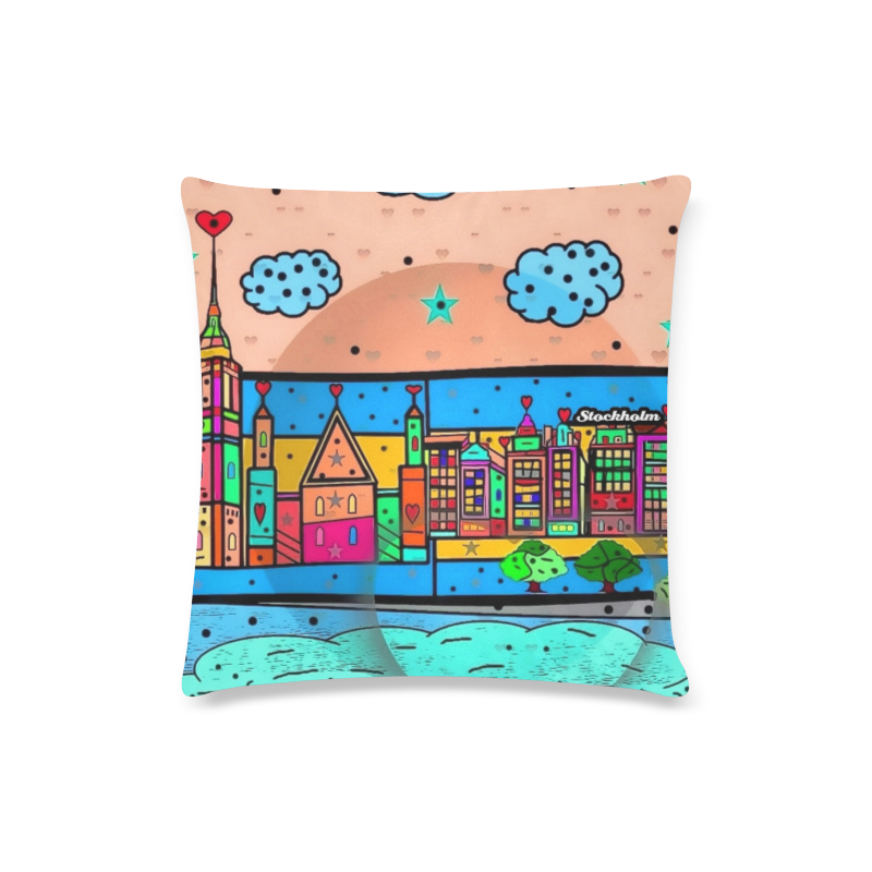 Stockholm Popart by Nico Bielow Custom Zippered Pillow Case 16"x16"(Twin Sides)