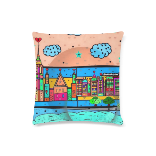 Stockholm Popart by Nico Bielow Custom Zippered Pillow Case 16"x16"(Twin Sides)