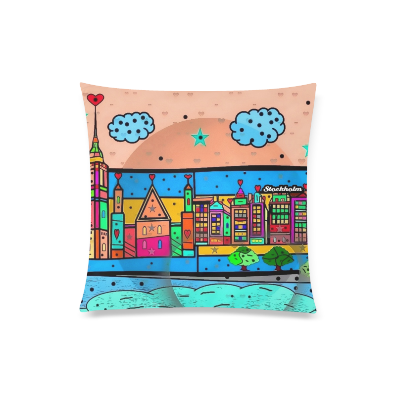 Stockholm Popart by Nico Bielow Custom Zippered Pillow Case 20"x20"(Twin Sides)
