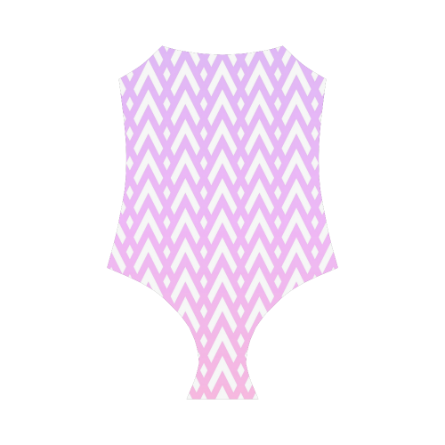 Lilac/Pink Geometric Pattern Strap Swimsuit ( Model S05)