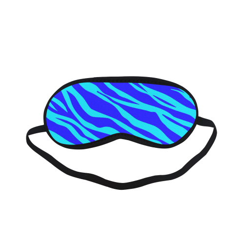 Blue On Blue Zebra Stripes Sleeping Mask