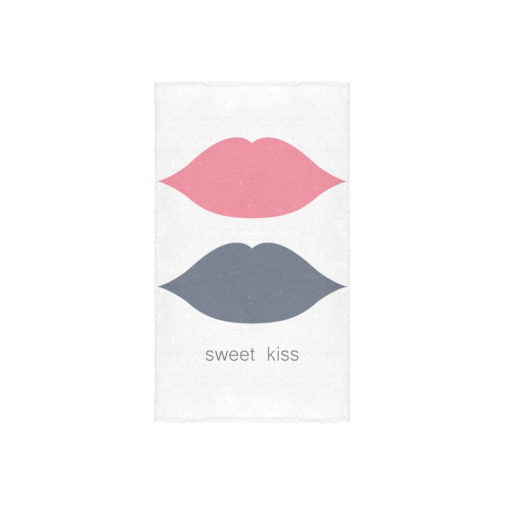 Sweet Kiss Vintage Art Grey and Pink Custom Towel 16"x28"