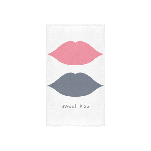 Sweet Kiss Vintage Art Grey and Pink Custom Towel 16"x28"
