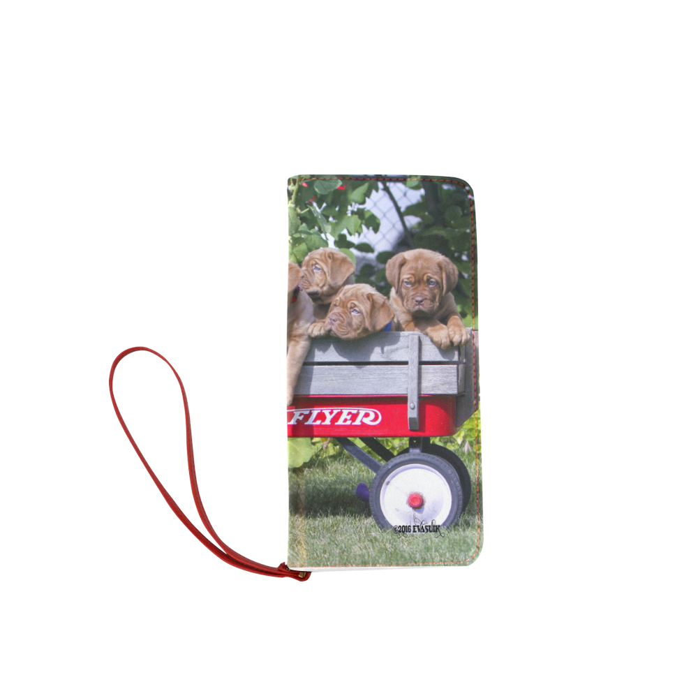 Dogue de Bordeaux puppies ready to roll! Women's Clutch Wallet (Model 1637)