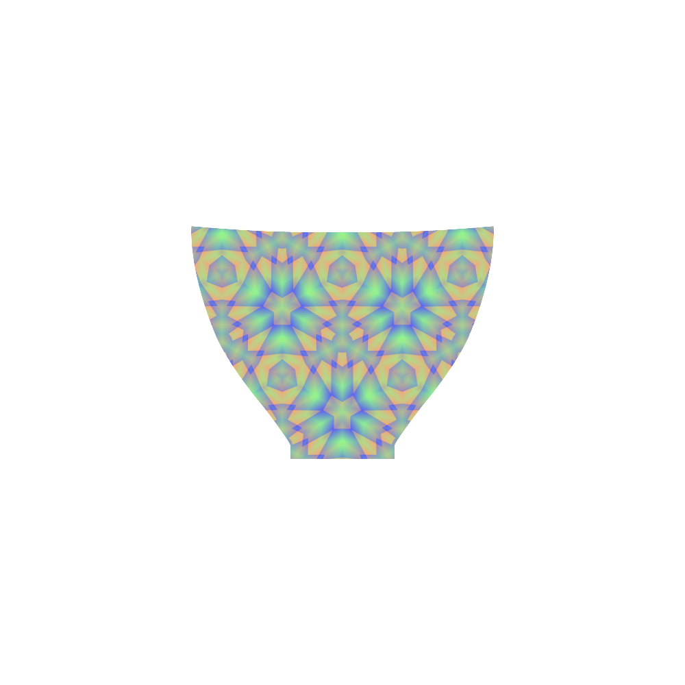 Tri-color Geometric Pattern Custom Bikini Swimsuit