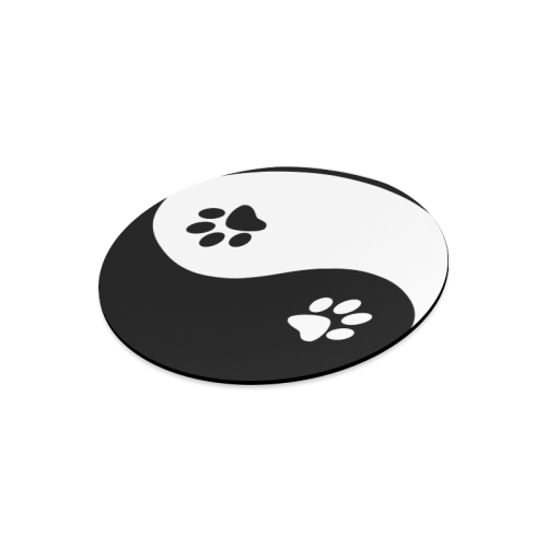 Cute Paw Yin Yang Round Mousepad