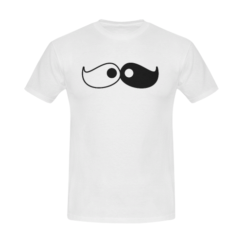 Hipster Yin Yang Moustache Men's Slim Fit T-shirt (Model T13)