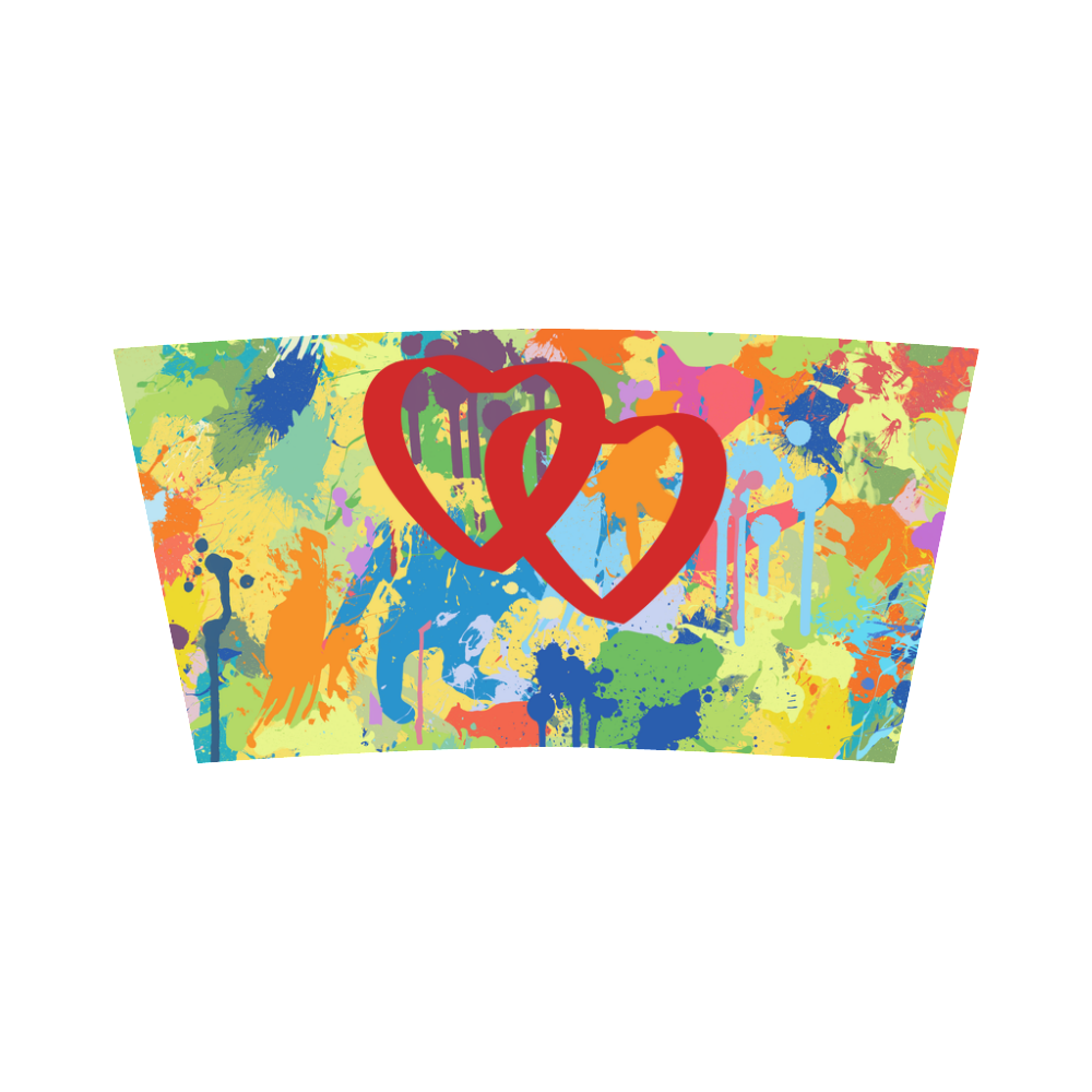 Love Hearts Colorful Splash Design Bandeau Top