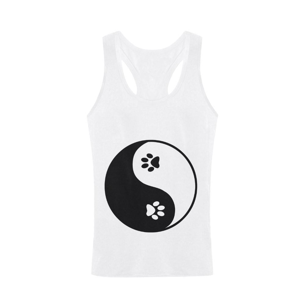 Cute Paws Yin Yang Plus-size Men's I-shaped Tank Top (Model T32)