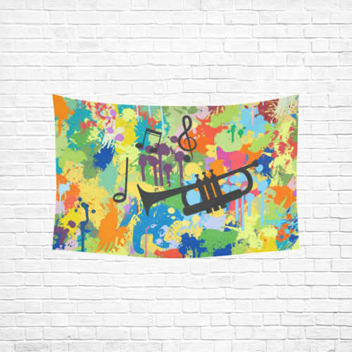 Let´s Music Colorful Splash Cotton Linen Wall Tapestry 60"x 40"