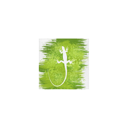 Green Lizard Shape Painting Square Towel 13“x13”
