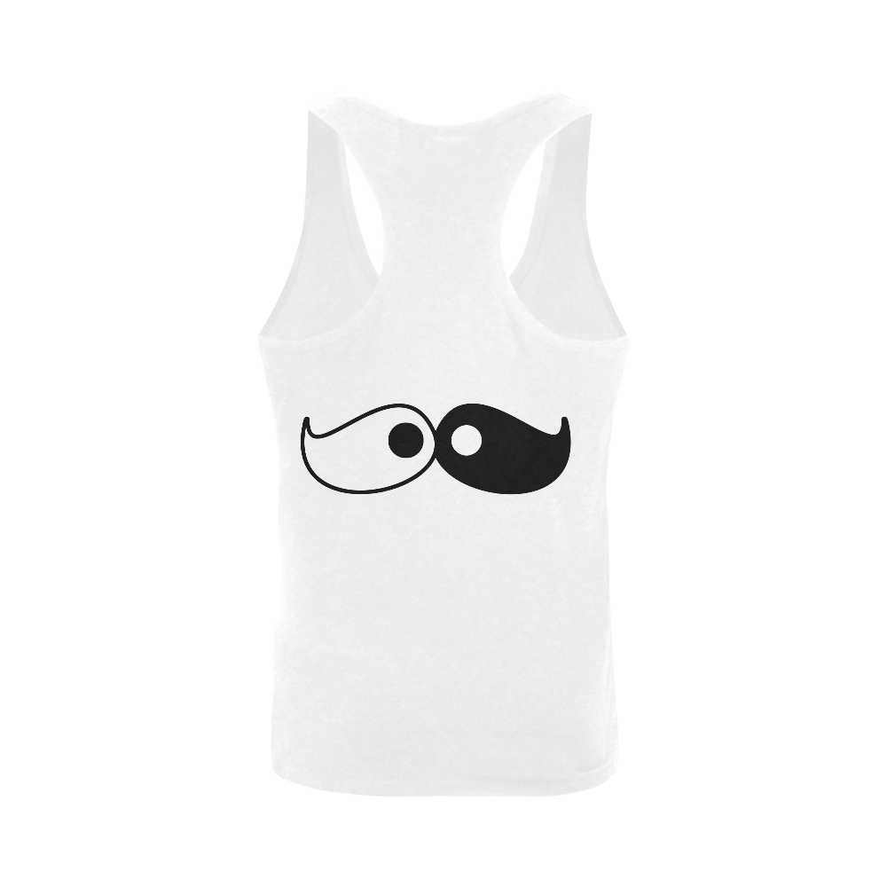 Hipster Yin Yang Moustache Plus-size Men's I-shaped Tank Top (Model T32)