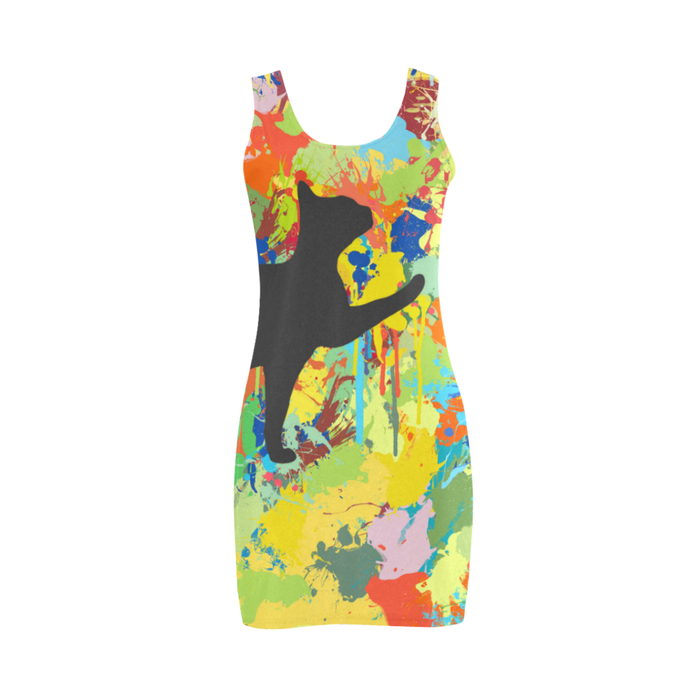 Lovely Cat Colorful Splash Complete Medea Vest Dress (Model D06)
