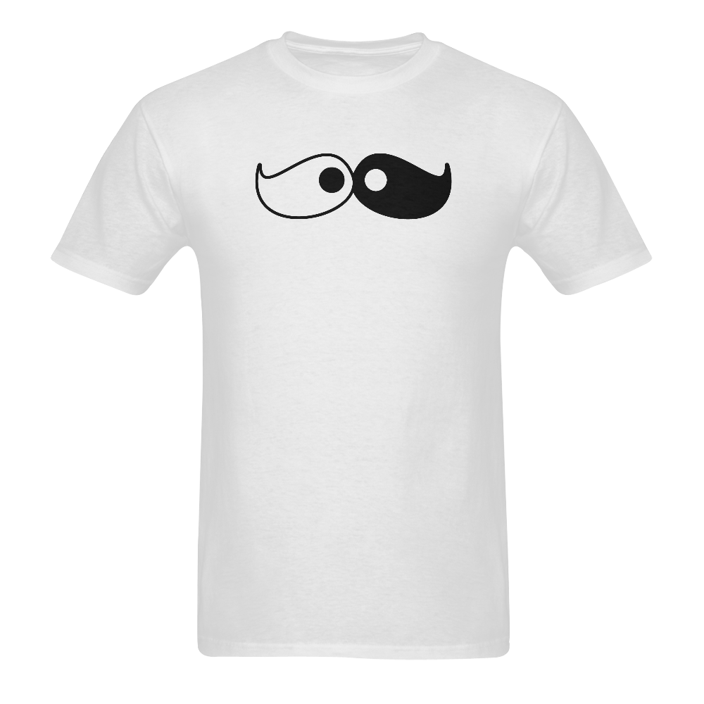 Hipster Yin Yang Moustache Men's T-Shirt in USA Size (Two Sides Printing)