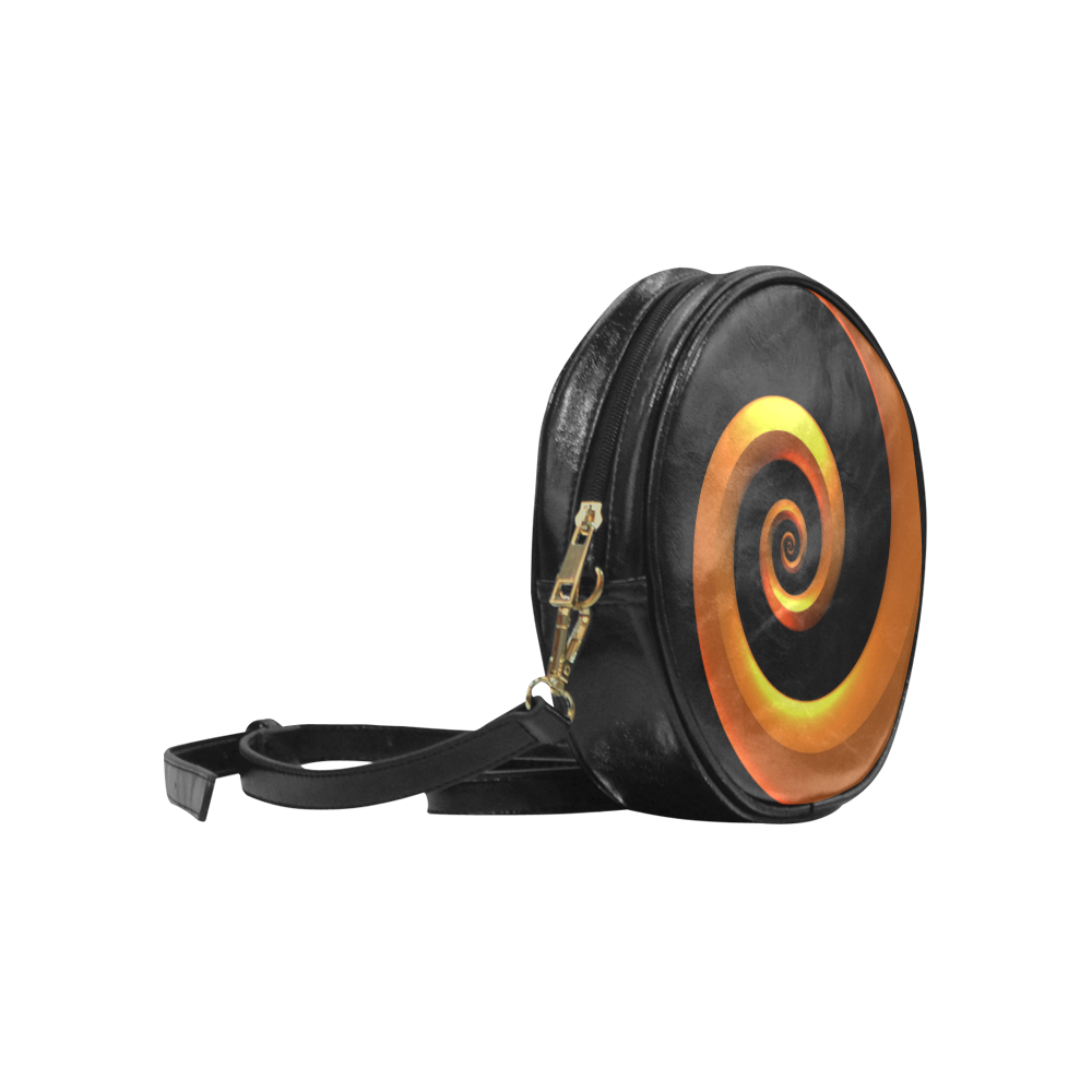 Gold/Black Spiral Round Sling Bag (Model 1647)