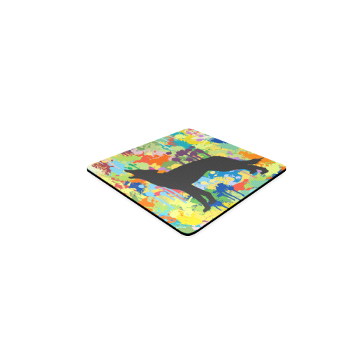 Free Wolf Colorful Splat Complete Square Coaster