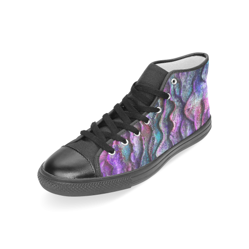 Purple Ripple Women's Classic High Top Canvas Shoes (Model 017)