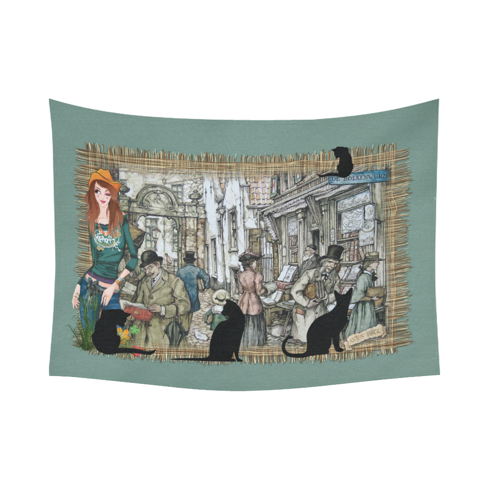 The boekewurm Cotton Linen Wall Tapestry 80"x 60"