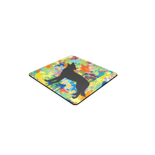 Free Wolf Colorful Splat Complete Square Coaster