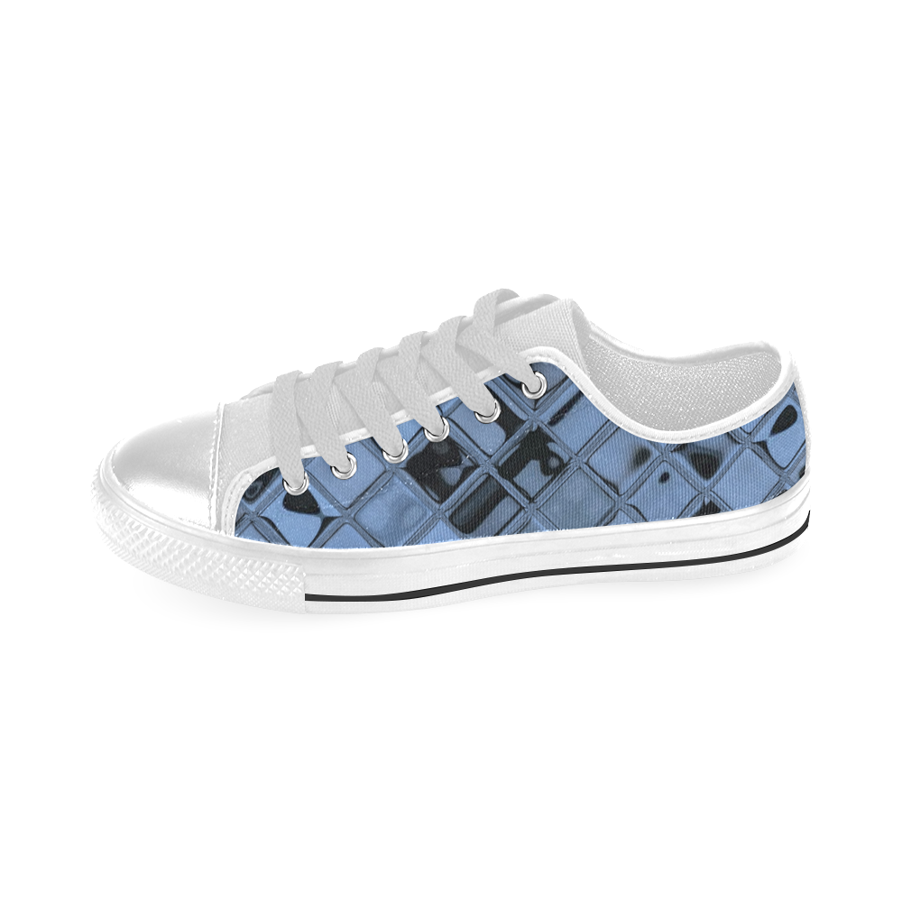 Abstract Tiles Cornflower Blue Men's Classic Canvas Shoes (Model 018)