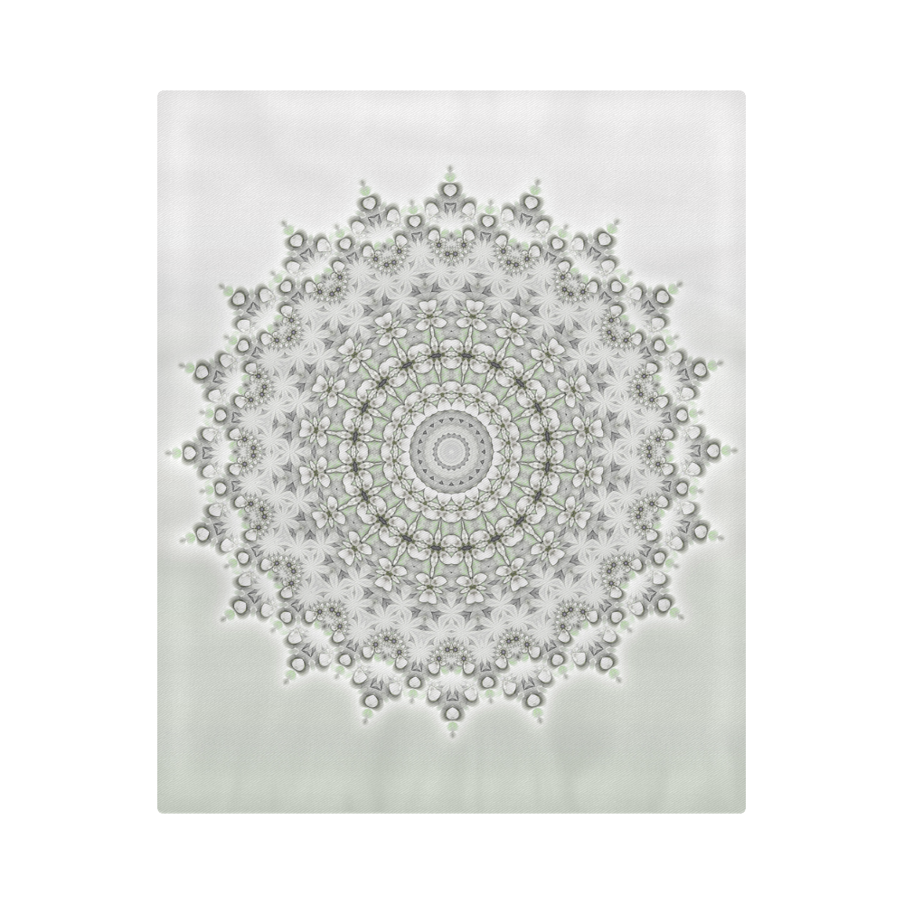 Kaleidoscope Fractal Mandala Grey Green Duvet Cover 86"x70" ( All-over-print)