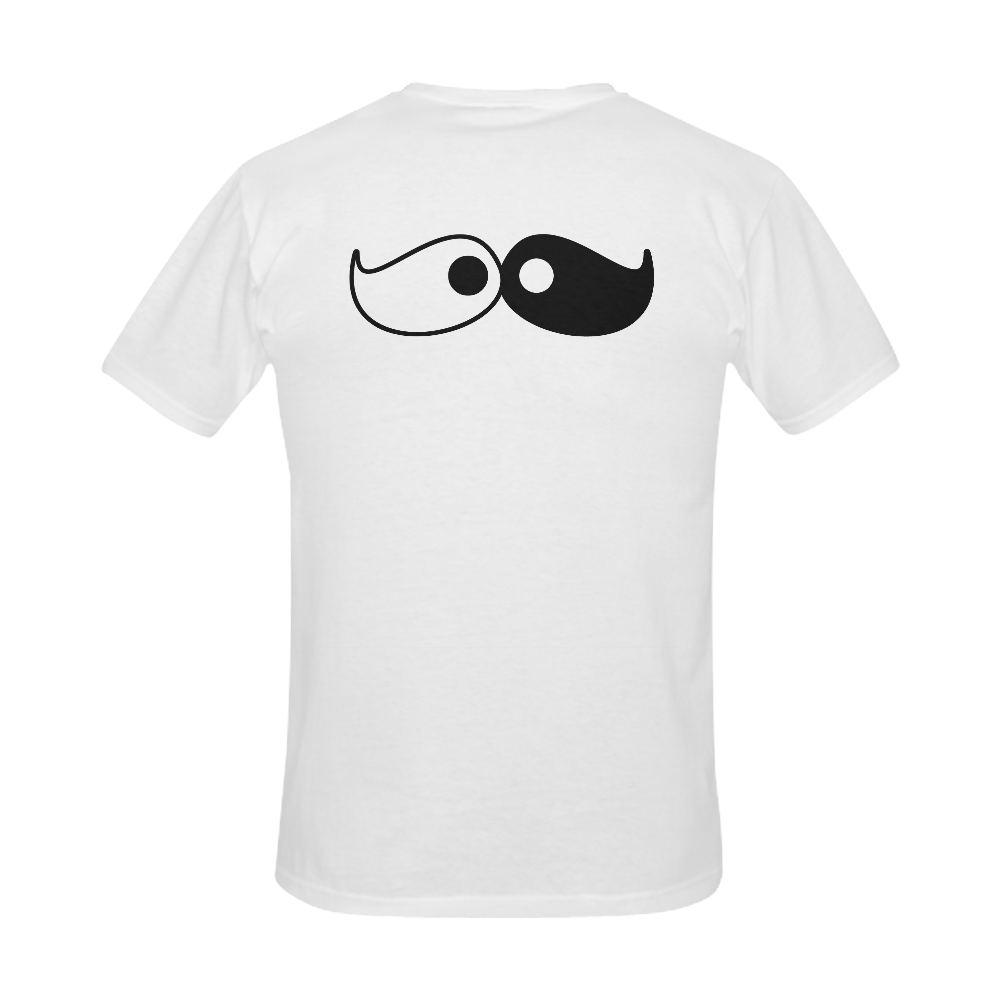 Hipster Yin Yang Moustache Men's Slim Fit T-shirt (Model T13)