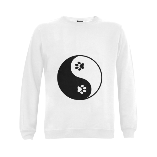 Cute Paws Yin Yang Gildan Crewneck Sweatshirt(NEW) (Model H01)