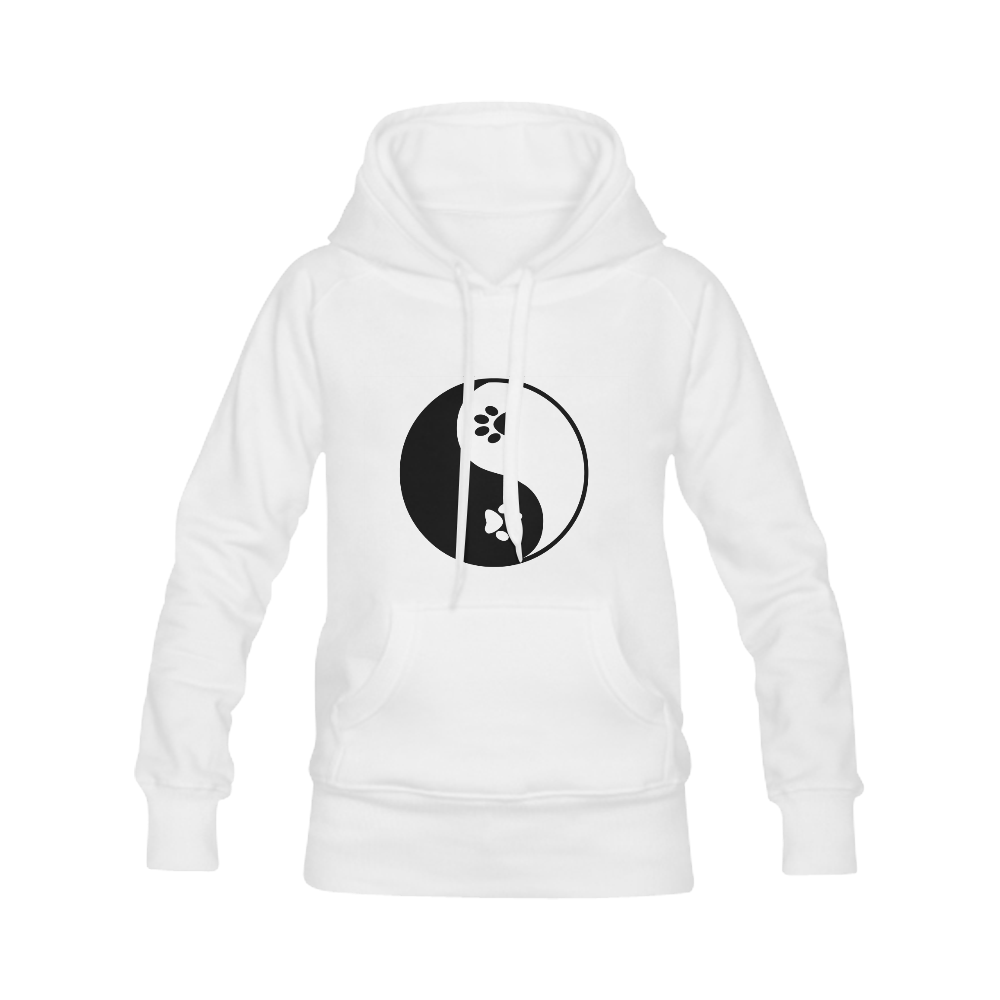 Cute Paw Yin Yang Women's Classic Hoodies (Model H07)