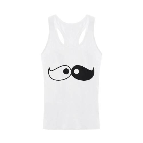 Hipster Yin Yang Moustache Plus-size Men's I-shaped Tank Top (Model T32)