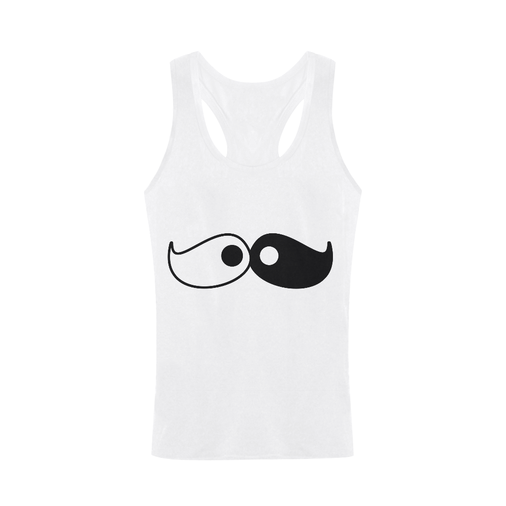 Hipster Yin Yang Moustache Men's I-shaped Tank Top (Model T32)