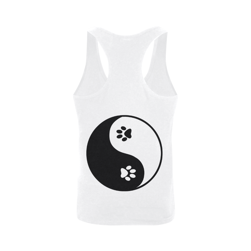 Cute Paws Yin Yang Plus-size Men's I-shaped Tank Top (Model T32)