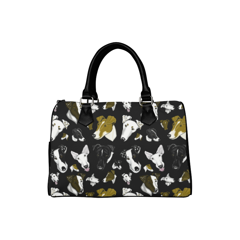 Smooth fox Terrier black Boston Handbag (Model 1621)