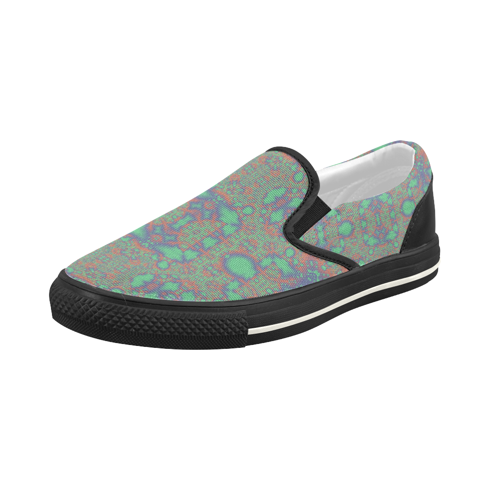 Glitching It (No. 3) Women's Slip-on Canvas Shoes (Model 019)