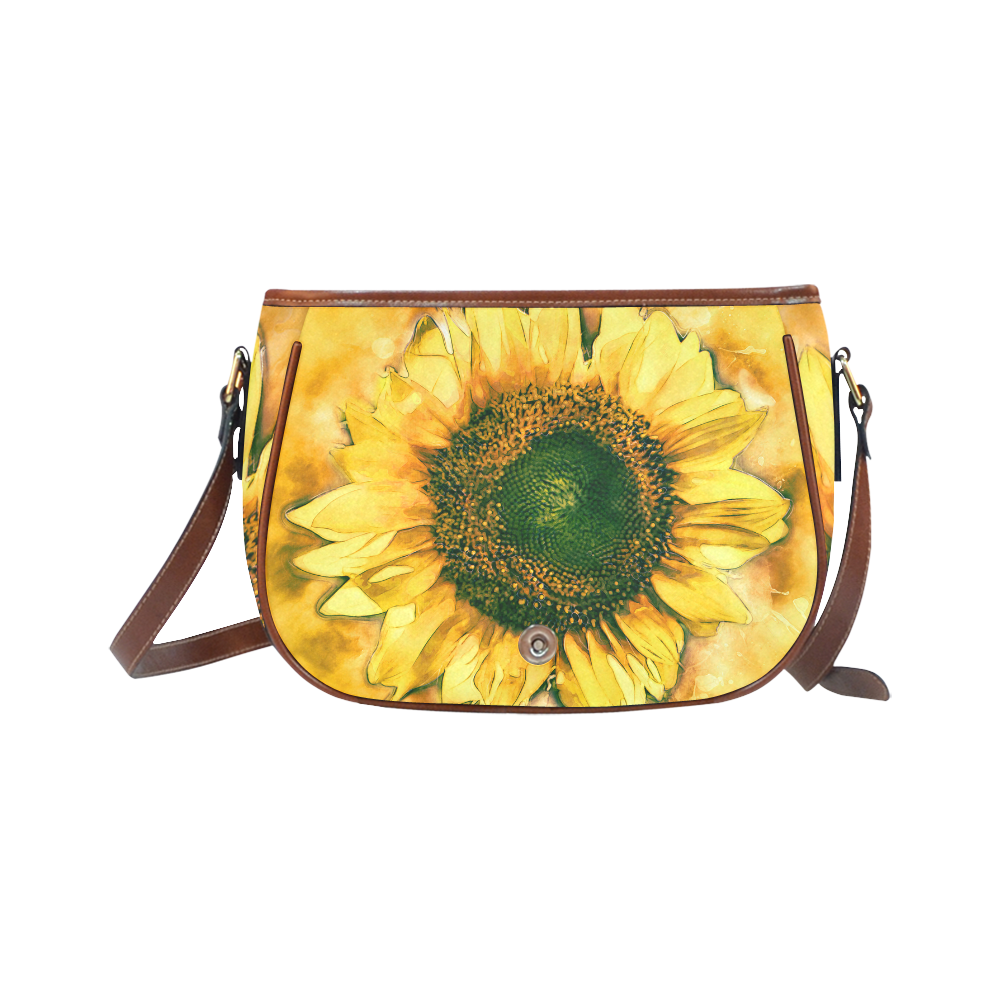 Painting Sunflower - Life is in full bloom Saddle Bag/Small (Model 1649) Full Customization