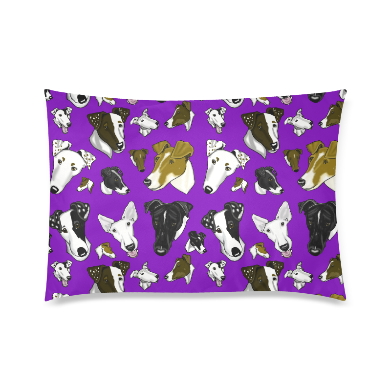 Smooth Fox Terrier purple Custom Zippered Pillow Case 20"x30" (one side)