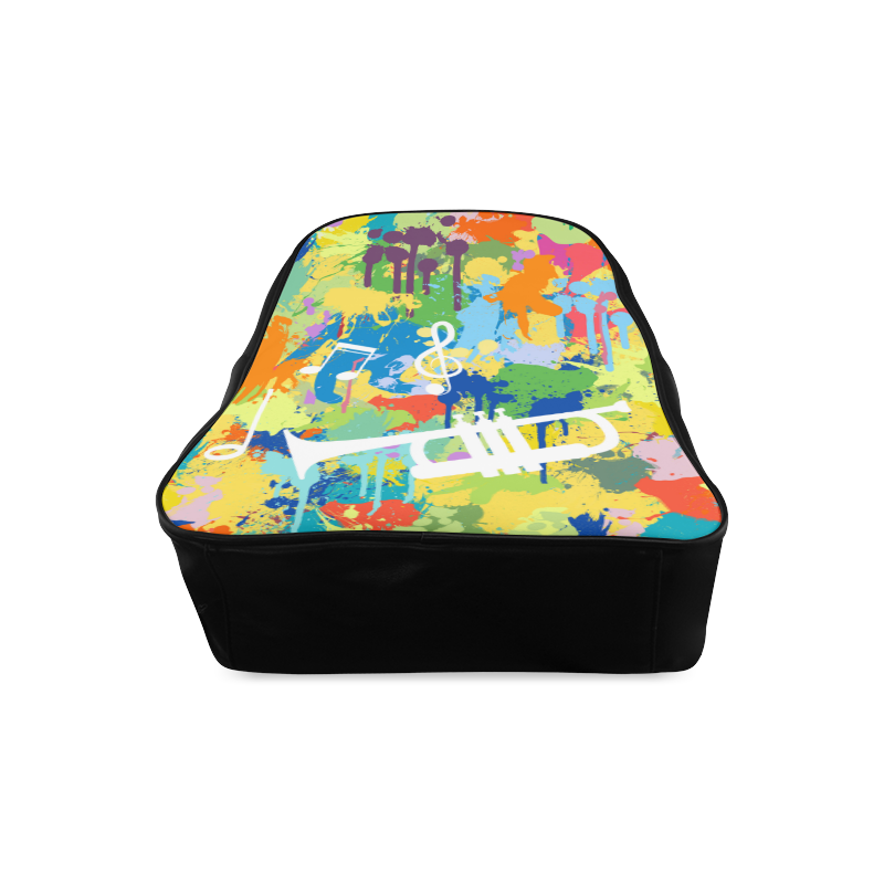 Let´s Musik White Shape Colorful Splash your Backgr School Backpack/Large (Model 1601)