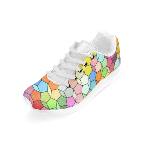 Colorful Polygon Pattern Women’s Running Shoes (Model 020)