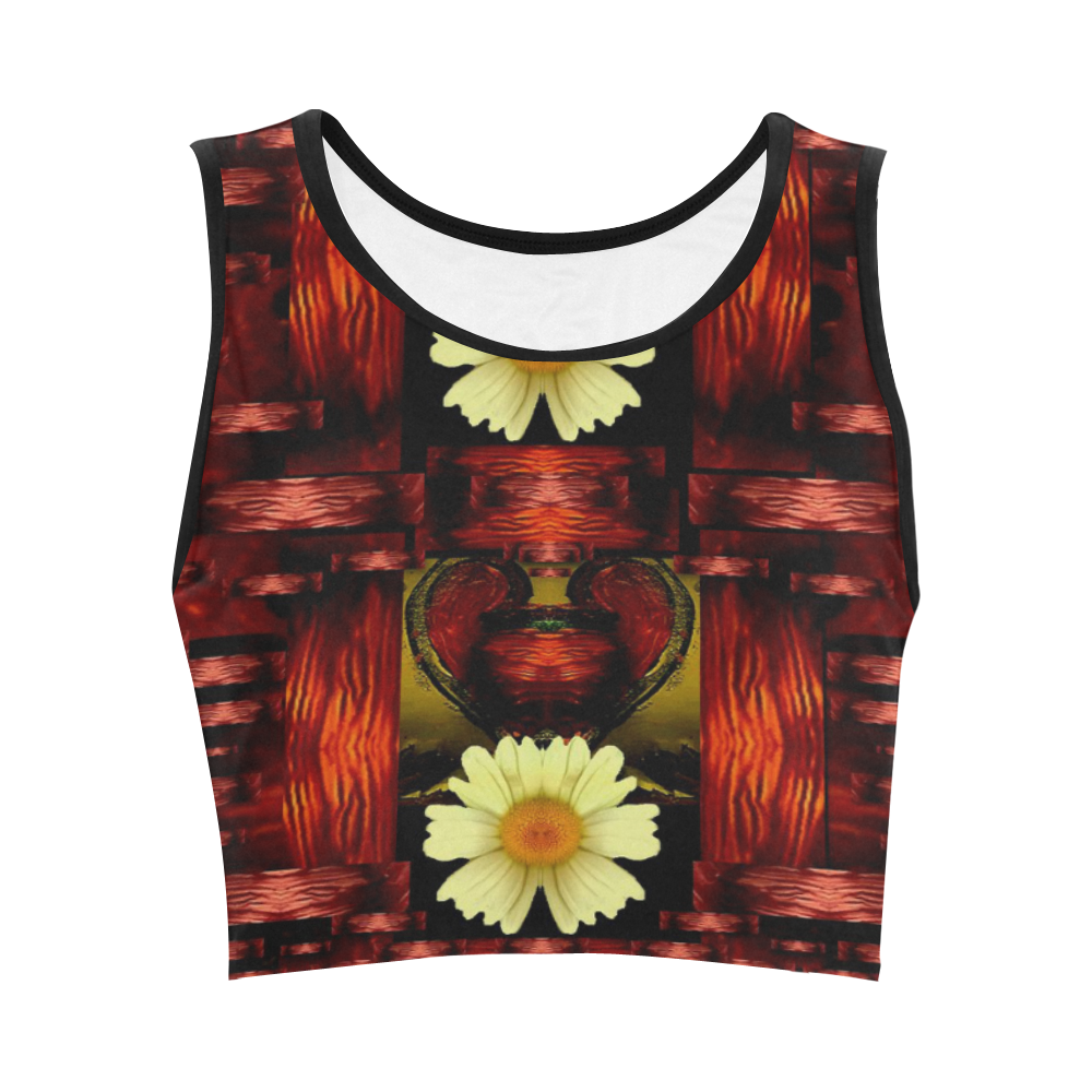 Love and flowers in the colors of love popart Women's Crop Top (Model T42)