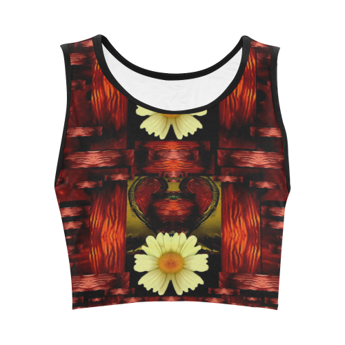 Love and flowers in the colors of love popart Women's Crop Top (Model T42)