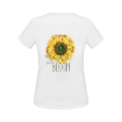 Painting Sunflower - Life is in full bloom Women's Classic T-Shirt (Model T17）