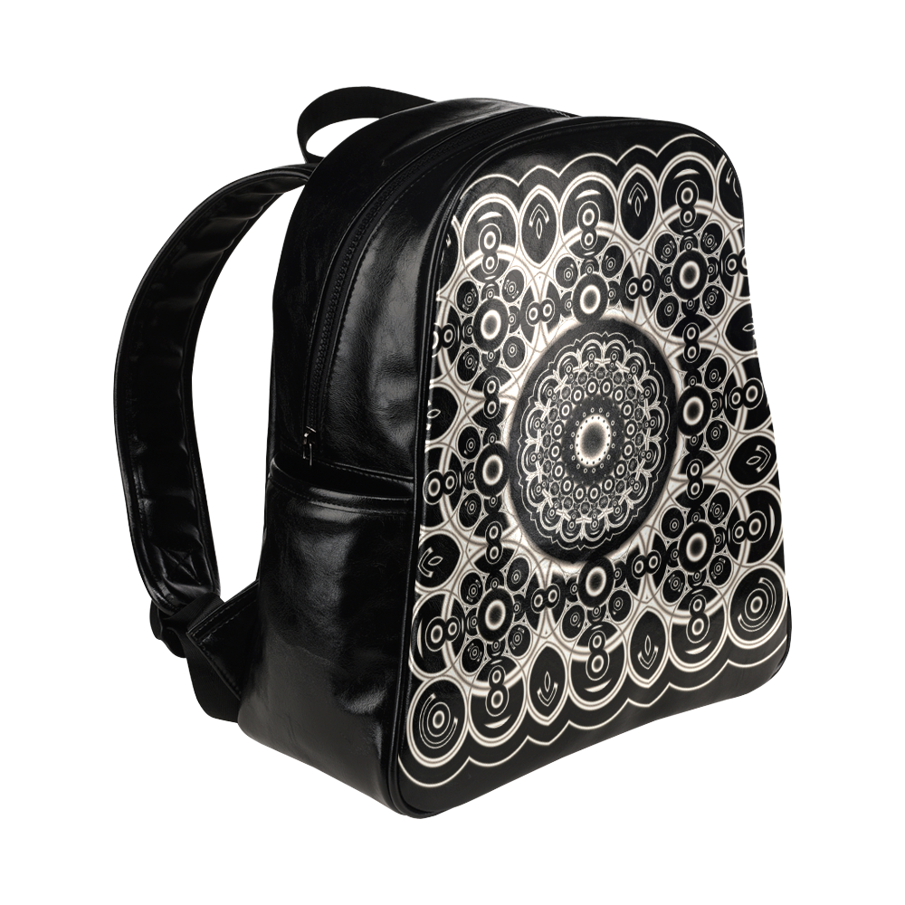 Black Lace Multi-Pockets Backpack (Model 1636)