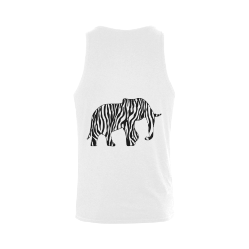 ZEBRAPHANT Elephant with Zebra Stripes black white Men's Shoulder-Free Tank Top (Model T33)