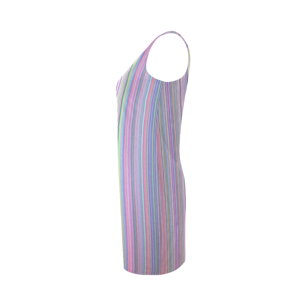 Broken TV Screen Test Pattern Medea Vest Dress (Model D06)