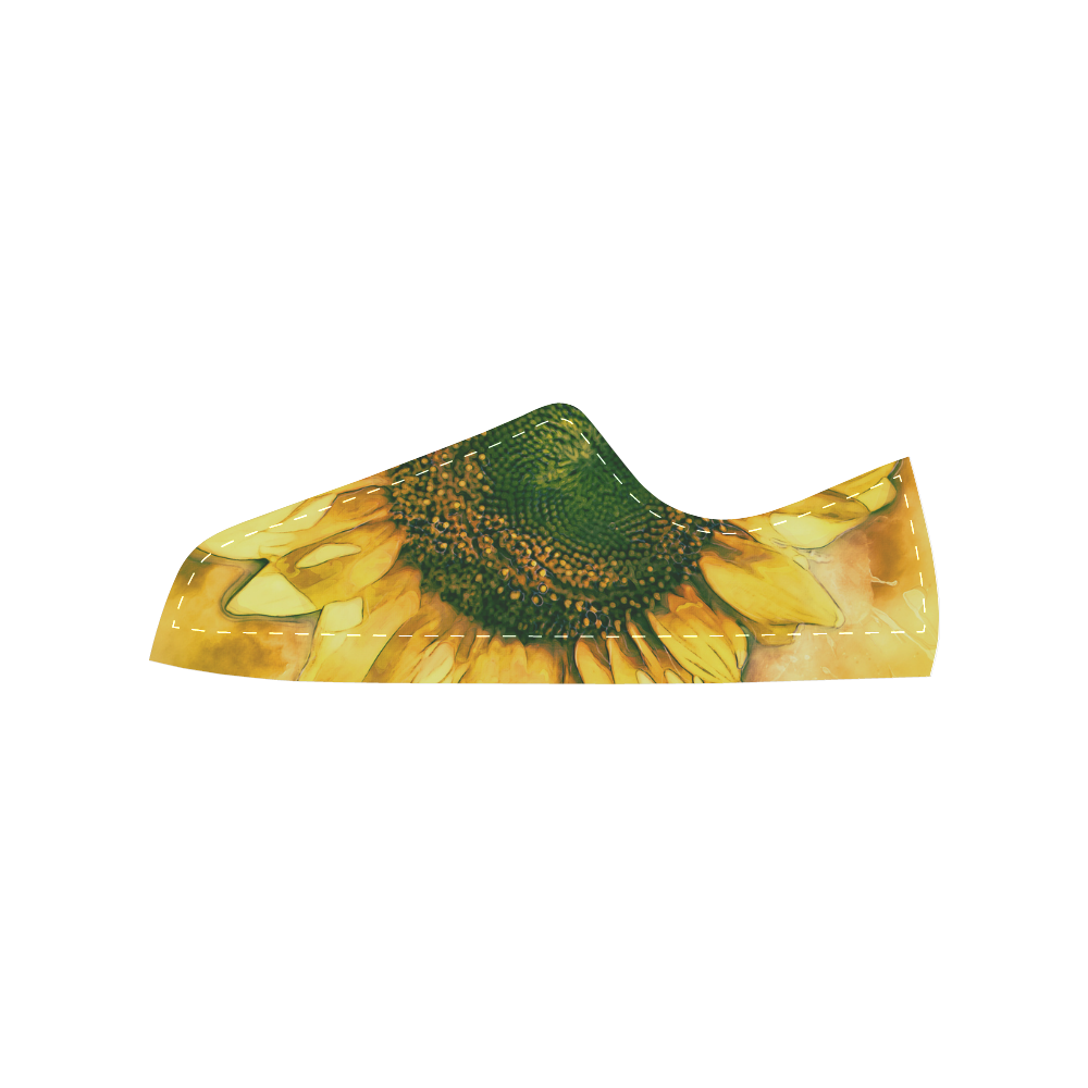 Painting Sunflower - Life is in full bloom Women's Classic Canvas Shoes (Model 018)