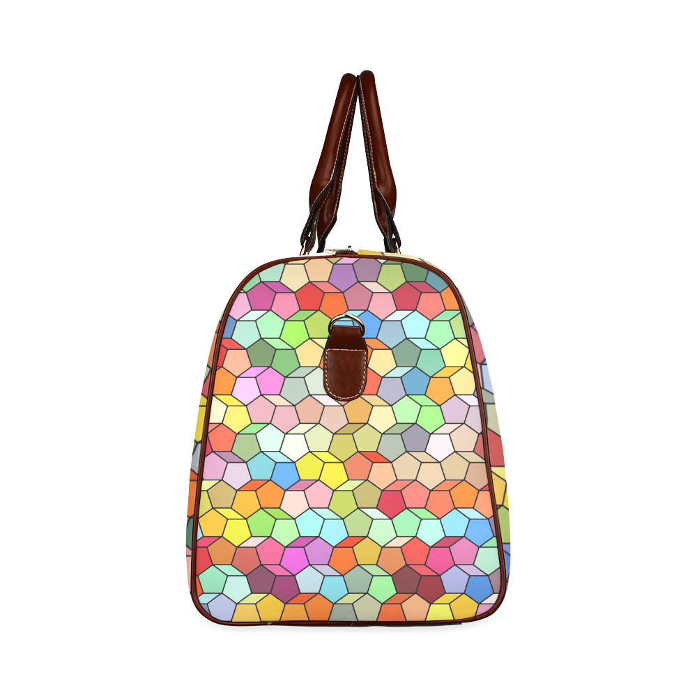 Colorful Polygon Pattern Waterproof Travel Bag/Large (Model 1639)