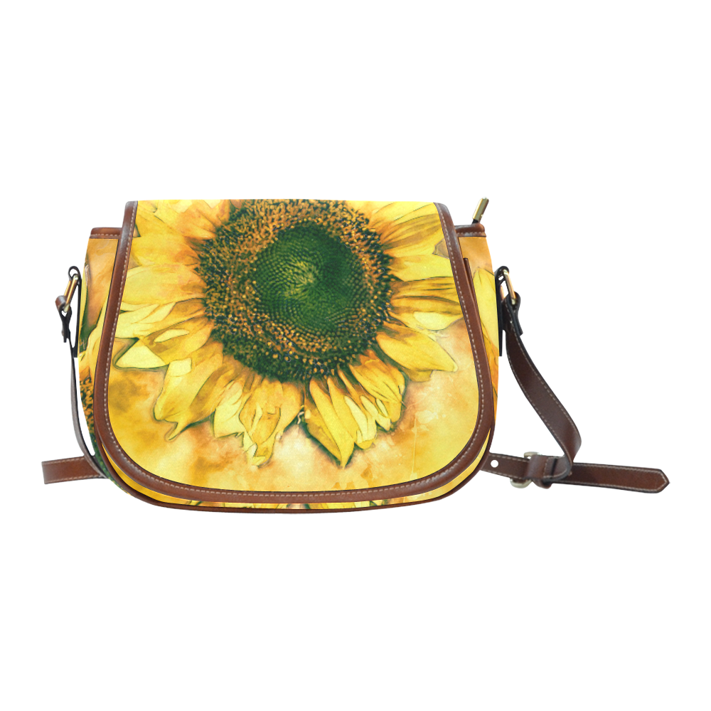 Painting Sunflower - Life is in full bloom Saddle Bag/Small (Model 1649) Full Customization