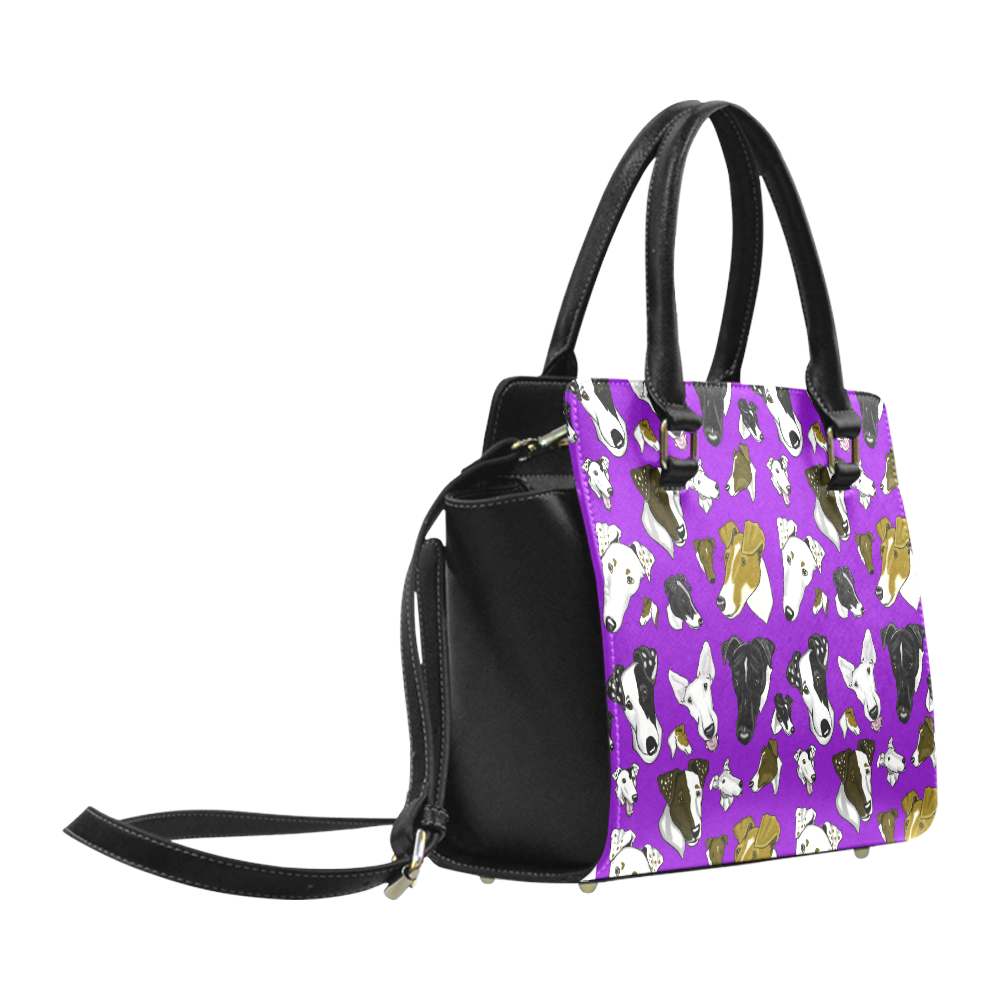 Smooth Fox Terrier purple Classic Shoulder Handbag (Model 1653)