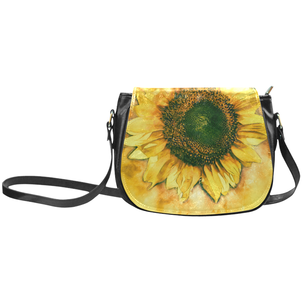 Painting Sunflower - Life is in full bloom Classic Saddle Bag/Large (Model 1648)